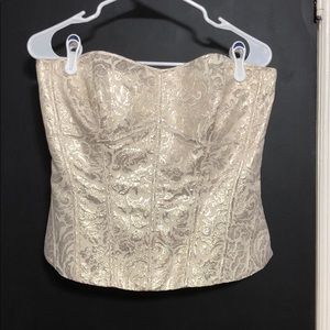 White House Black Market Gold and Silver Bustier
